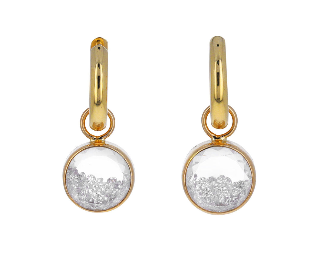 White Diamond Kalediscope Shaker Baby Hoop Earrings - TWISTonline