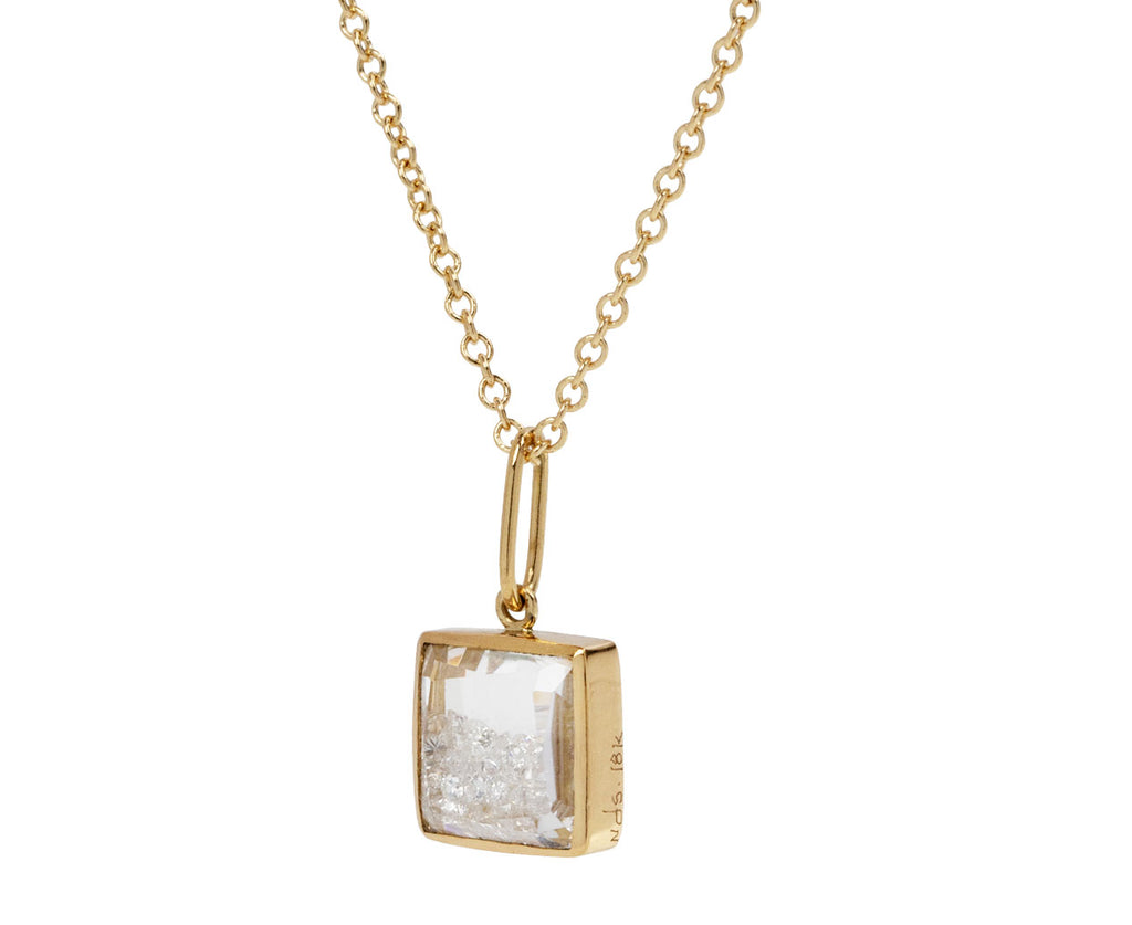 Moritz Glik Square Diamond Kaleidoscope Shaker Pendant Necklace Side View