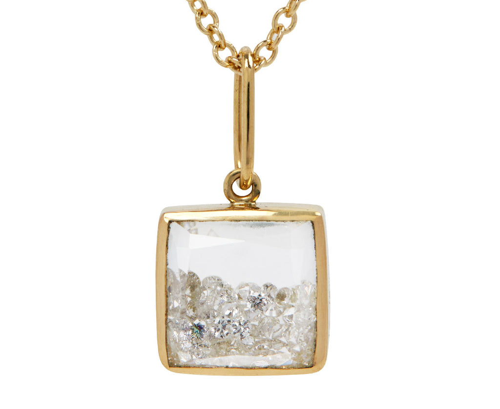 Moritz Glik Square Diamond Kaleidoscope Shaker Pendant Necklace Close Up