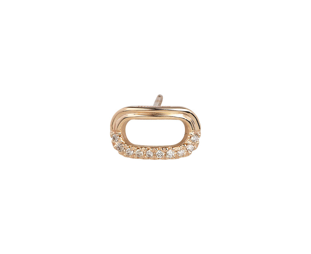 Hirotaka Beluga Oblong Half Diamond SINGLE Stud Earring