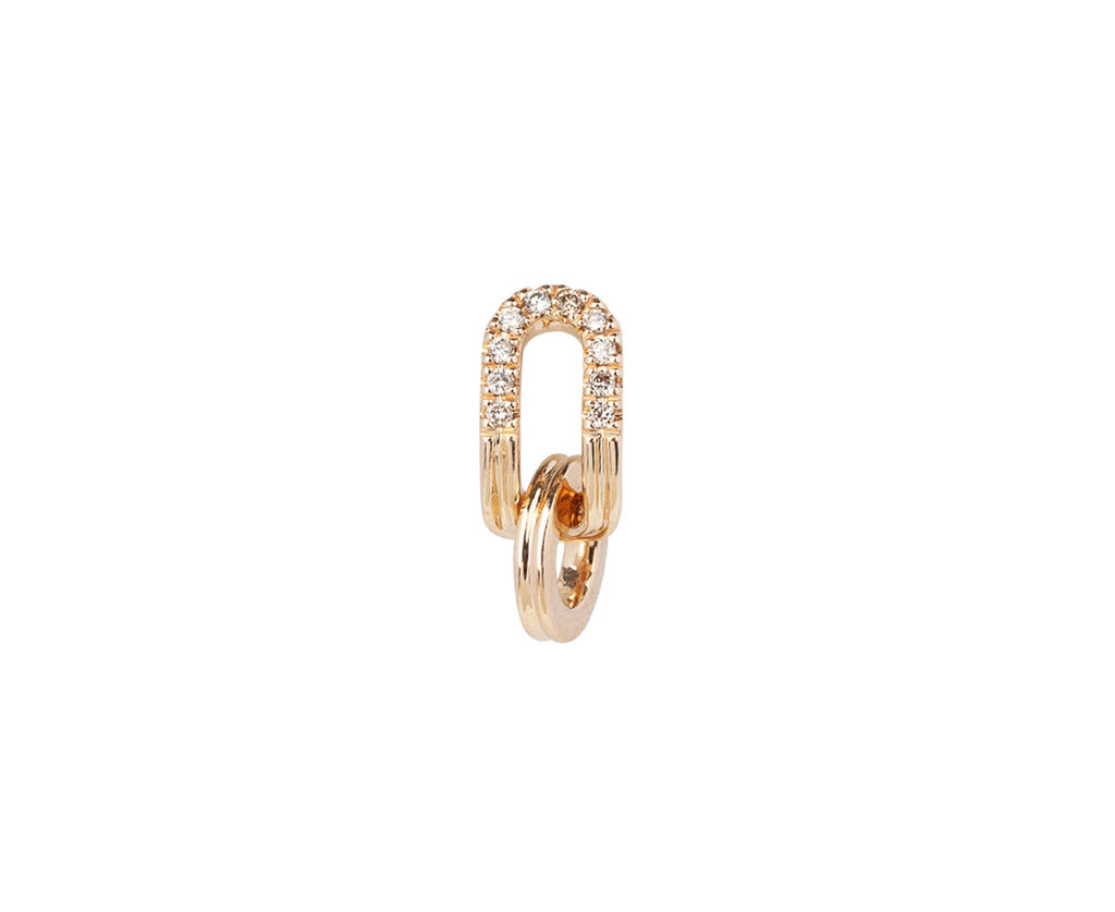 Hirotaka Beluga Oblong Diamond Link SINGLE Stud Earring