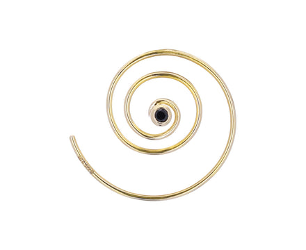 Black and White Diamond Coil SINGLE Earring