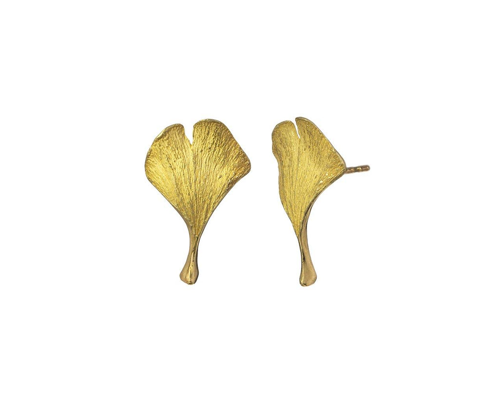Gold Ginkgo Leaf Earrings - TWISTonline