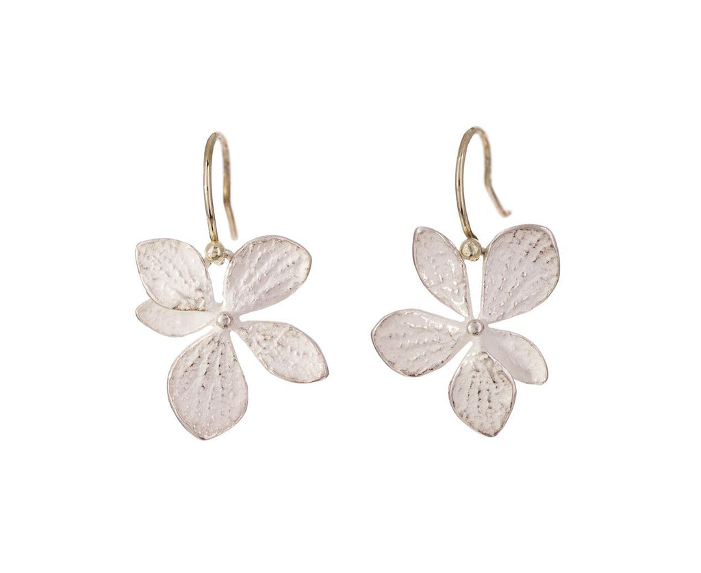 Single Silver Hydrangea Drop Earrings - TWISTonline