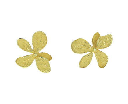 Gold Small Hydrangea Earrings