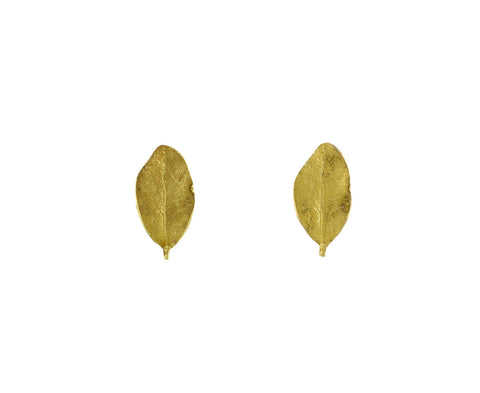 Gold Single Leaf Earrings - TWISTonline 