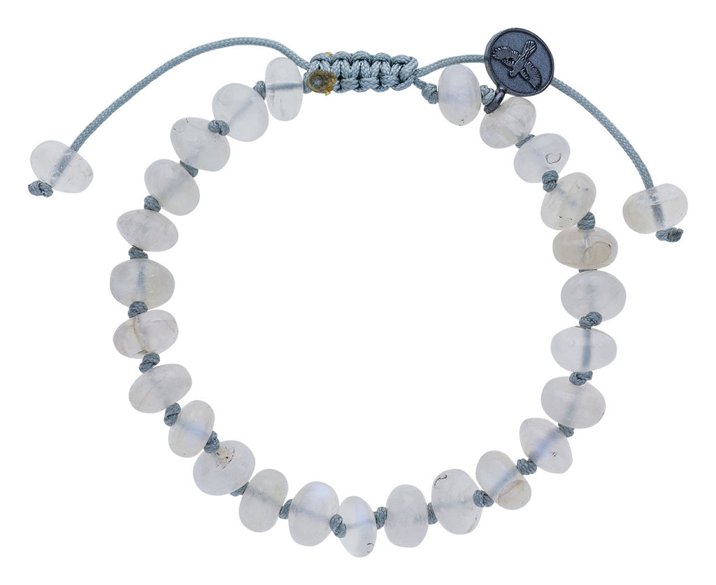 Smooth Blue Flash Moonstone Beaded Bracelet - TWISTonline