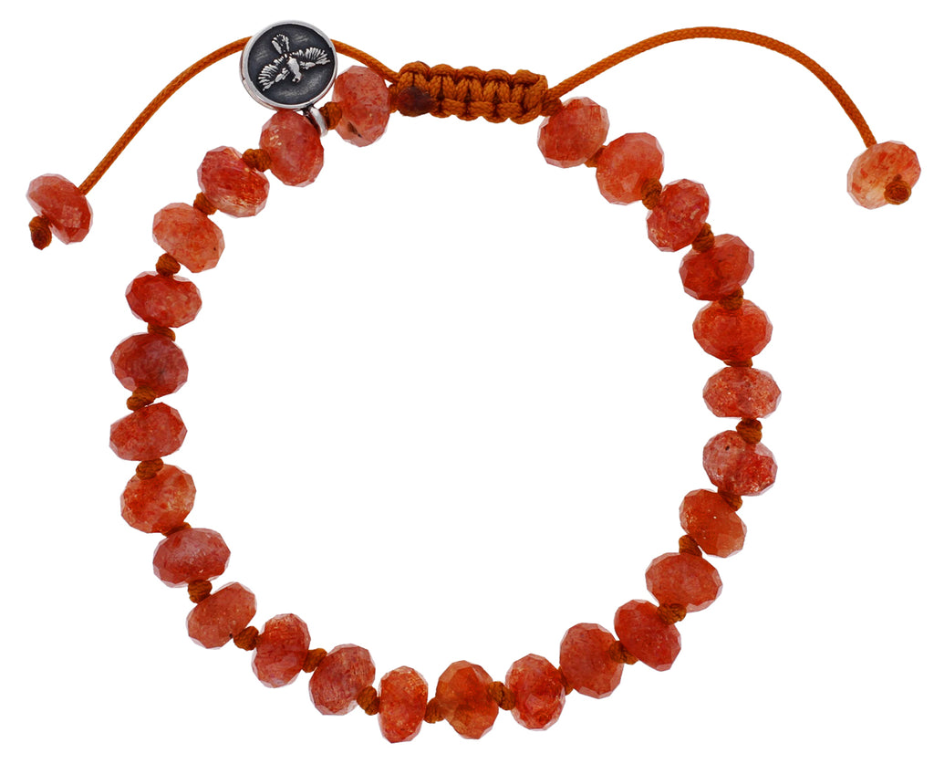 Faceted Sunstone Beaded Bracelet