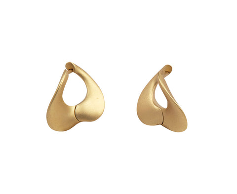 Matte gold hoop earrings on sale