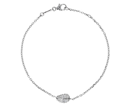 Anita Ko White Gold Baguette Palm Leaf Bracelet
