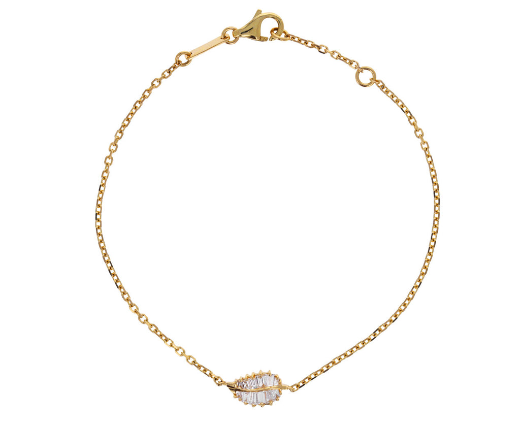 Anita Ko Yellow Gold Baguette Palm Leaf Bracelet