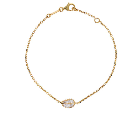 Anita Ko Yellow Gold Baguette Palm Leaf Bracelet
