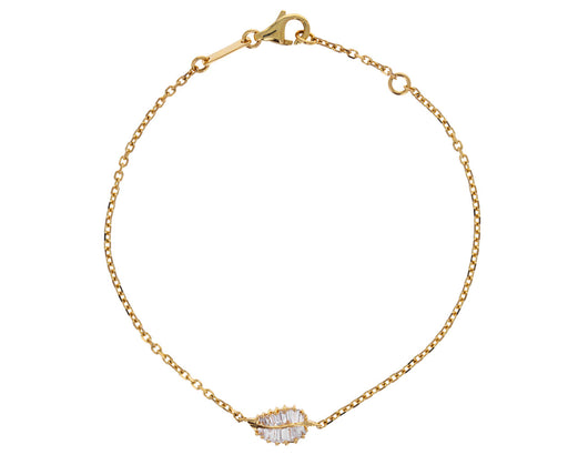 Anita Ko Yellow Gold Baguette Palm Leaf Bracelet