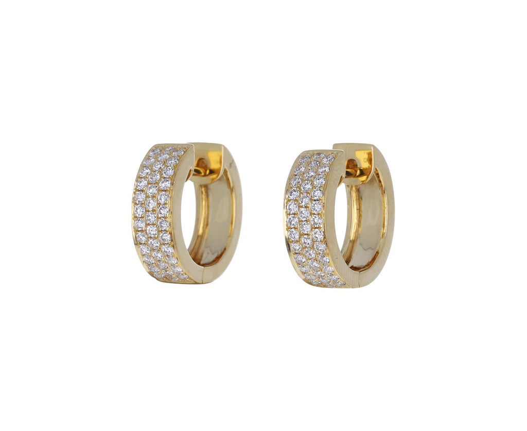 Anita Ko Triple Row Diamond Huggie Hoop Earrings