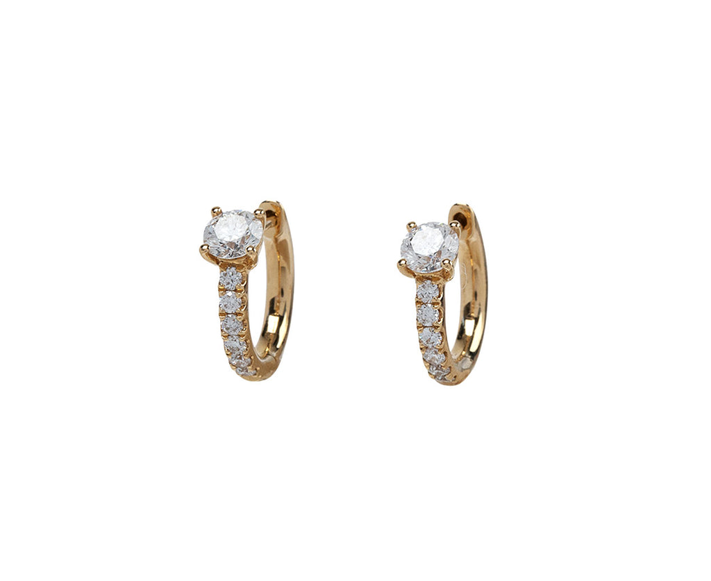 Anita Ko Bobbi Round Diamond Huggie Hoop Earrings