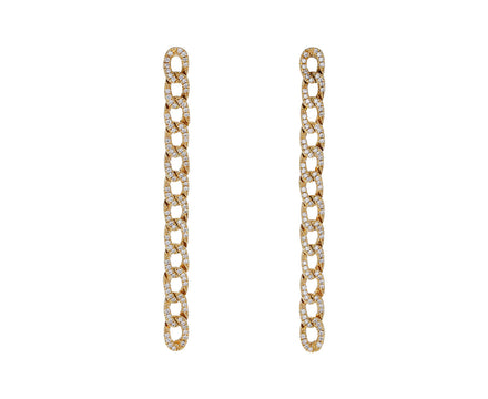 Long Diamond Chain Link Earrings