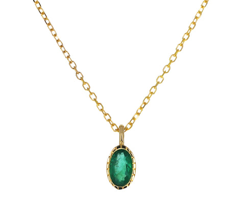 Oval Emerald Wisp Necklace - TWISTonline