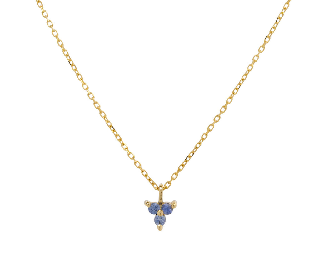 Blue Sapphire Triad Necklace