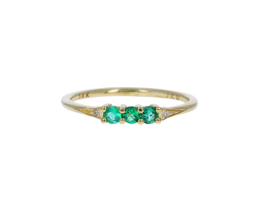 Three Emerald Deco Ring