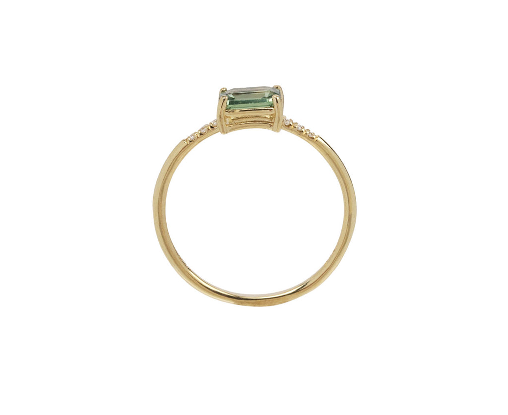 East West Set Green Sapphire Equilibrium Ring