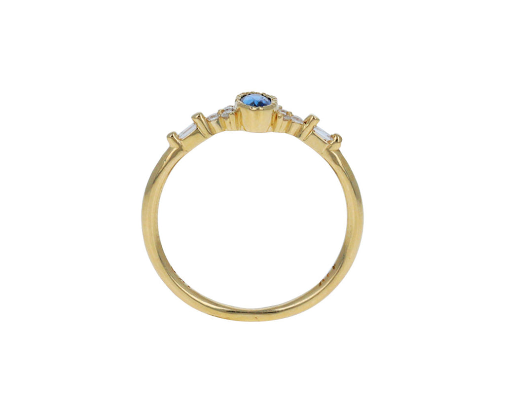 Blue Sapphire and Diamond Poeme Ring