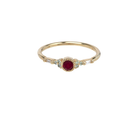 Jennie Kwon Ruby and Diamond Poeme Ring