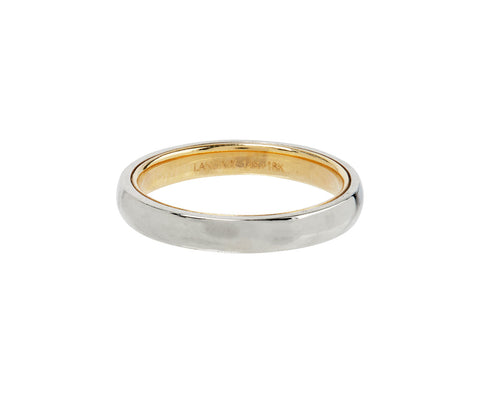 Nicole Landaw Men's White and Yellow Gold Band