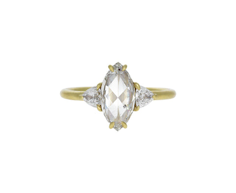 Rose Cut Marquise Diamond Solitaire