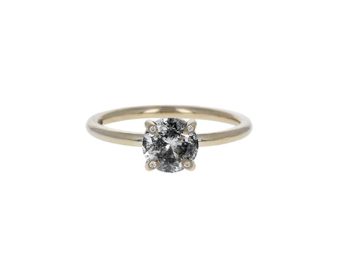 Full Cut Salt and Pepper Diamond Solitaire