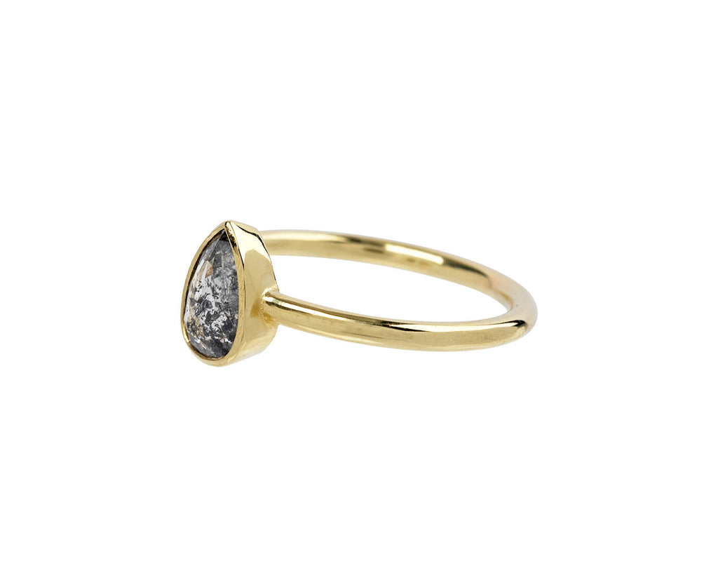 Mandrel Studio Pear Shaped Rustic Diamond Solitaire Side View