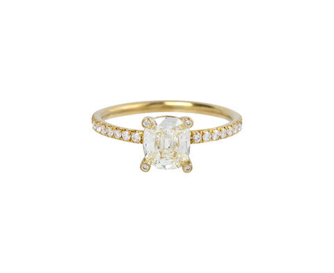 Mandrel Studio Cushion Cut Diamond Solitaire Ring