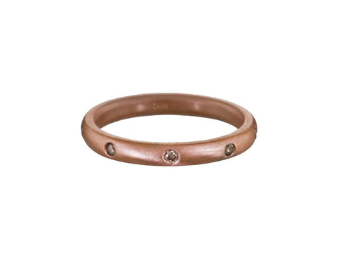 Rose Gold Champagne Diamond Band - TWISTonline 