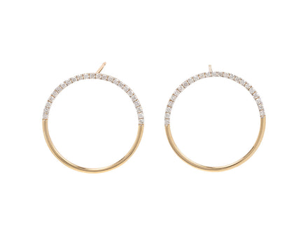 Large Diamond Half Moon Earrings