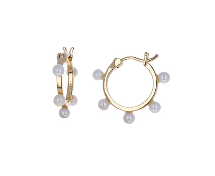 Pearl Small Dot Hoop Earrings