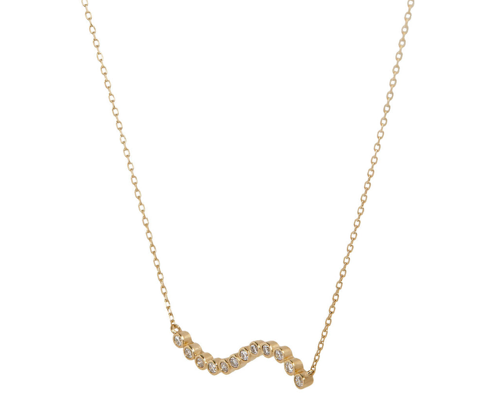 Mateo Diamond Wave Pendant Necklace Side View