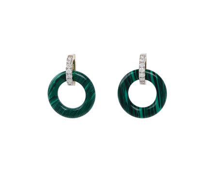 Mateo Malachite and Diamond Door Knocker Earrings