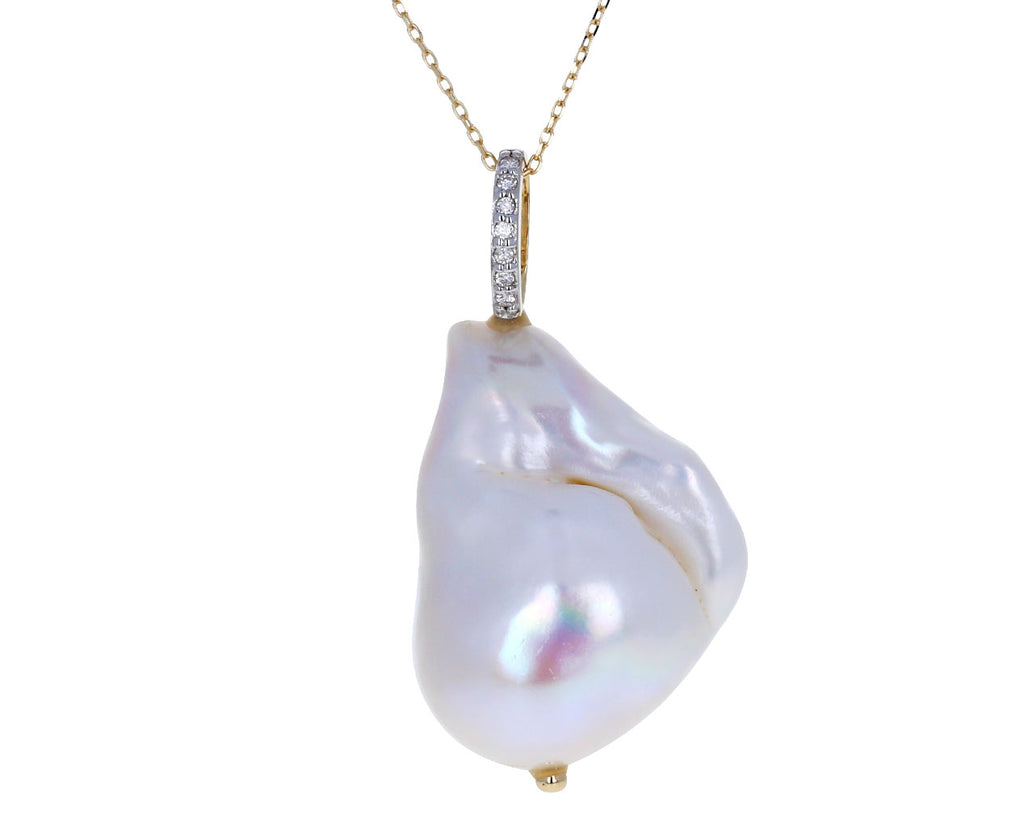 Baroque Pearl Diamond Bale Necklace