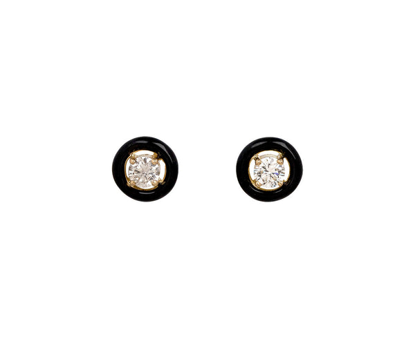 ピアス SSIL [29CM Exclusive] Black Enamel Studs Melissa Kaye Black Enamel Diamond Sylvie Stud Earrings