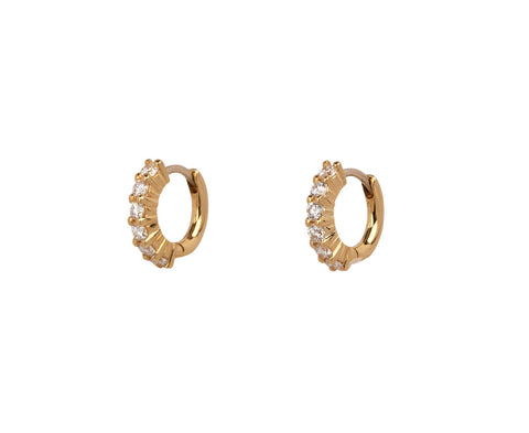 Melissa Kaye Small Diamond Sadie Huggie Hoop Earrings