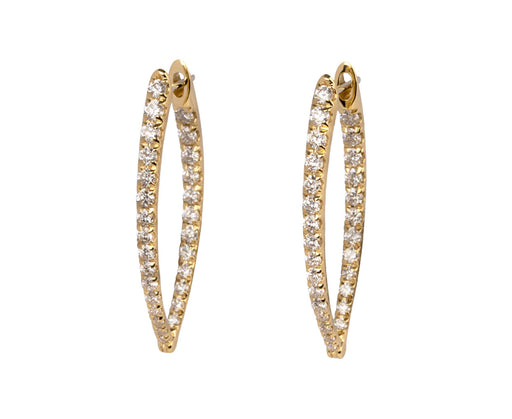 Double Diamond Medium Cristina Hoop Earrings