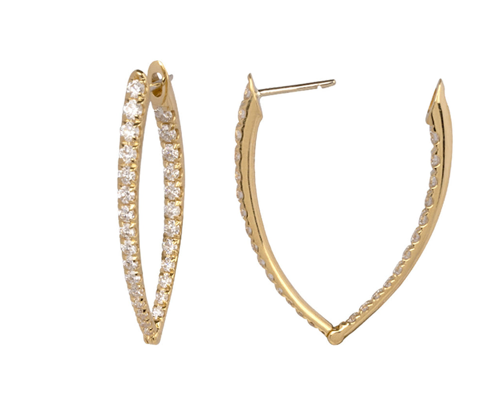 Double Diamond Medium Cristina Hoop Earrings