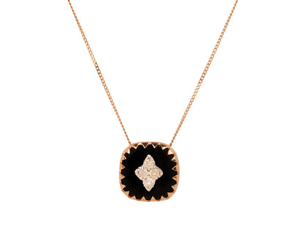 Black Bakelite Diamond Pierrot Nº2 Necklace