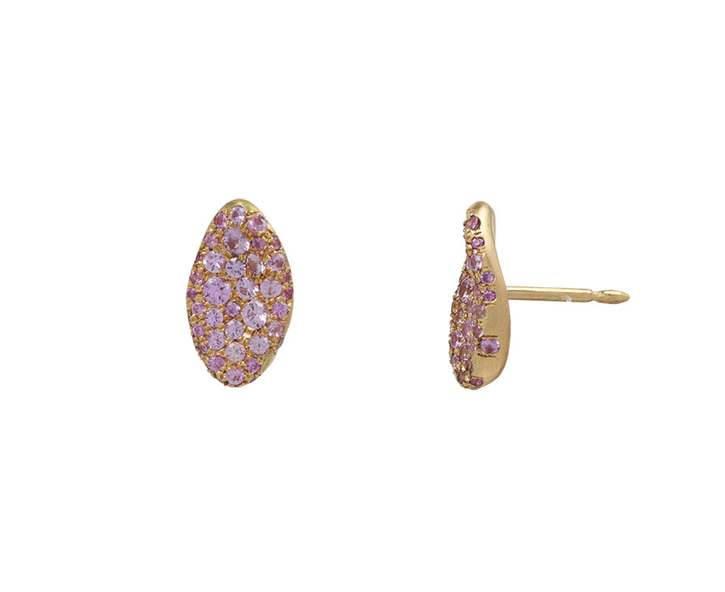 Nada Ghazal Pink Sapphire Baby Malak Stud Earrings Side View