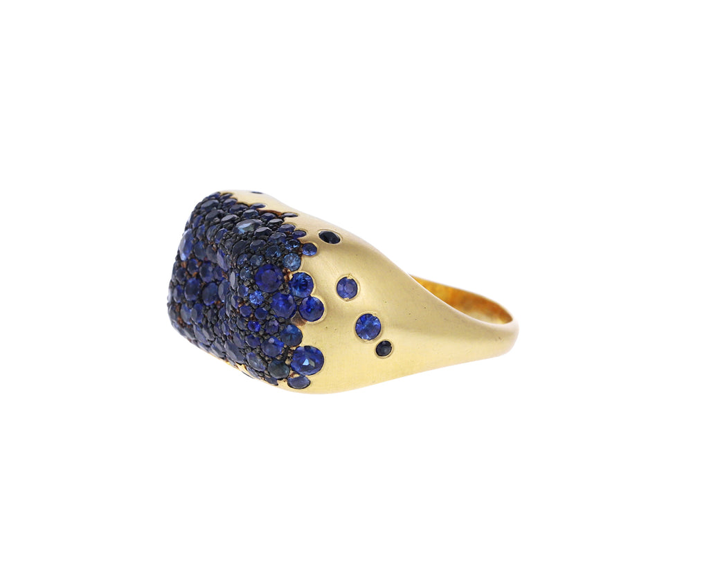 Blue Sapphire Rectangular Baby Malak Ring