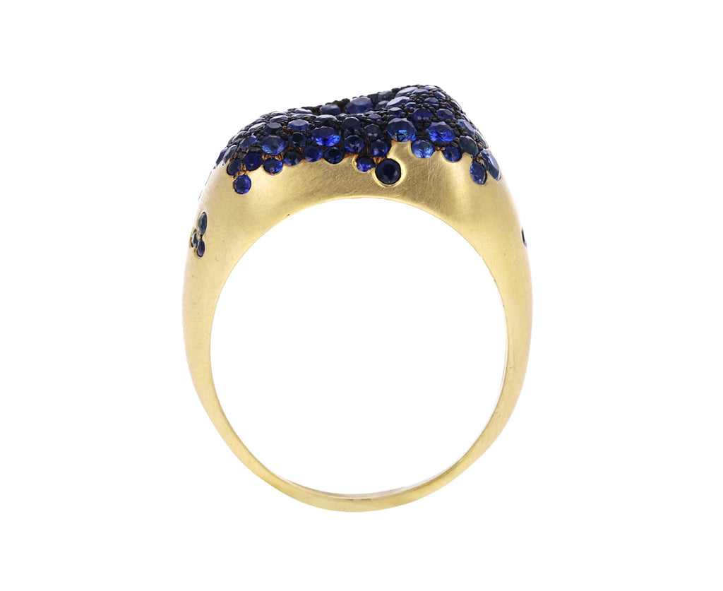 Blue Sapphire Rectangular Baby Malak Ring