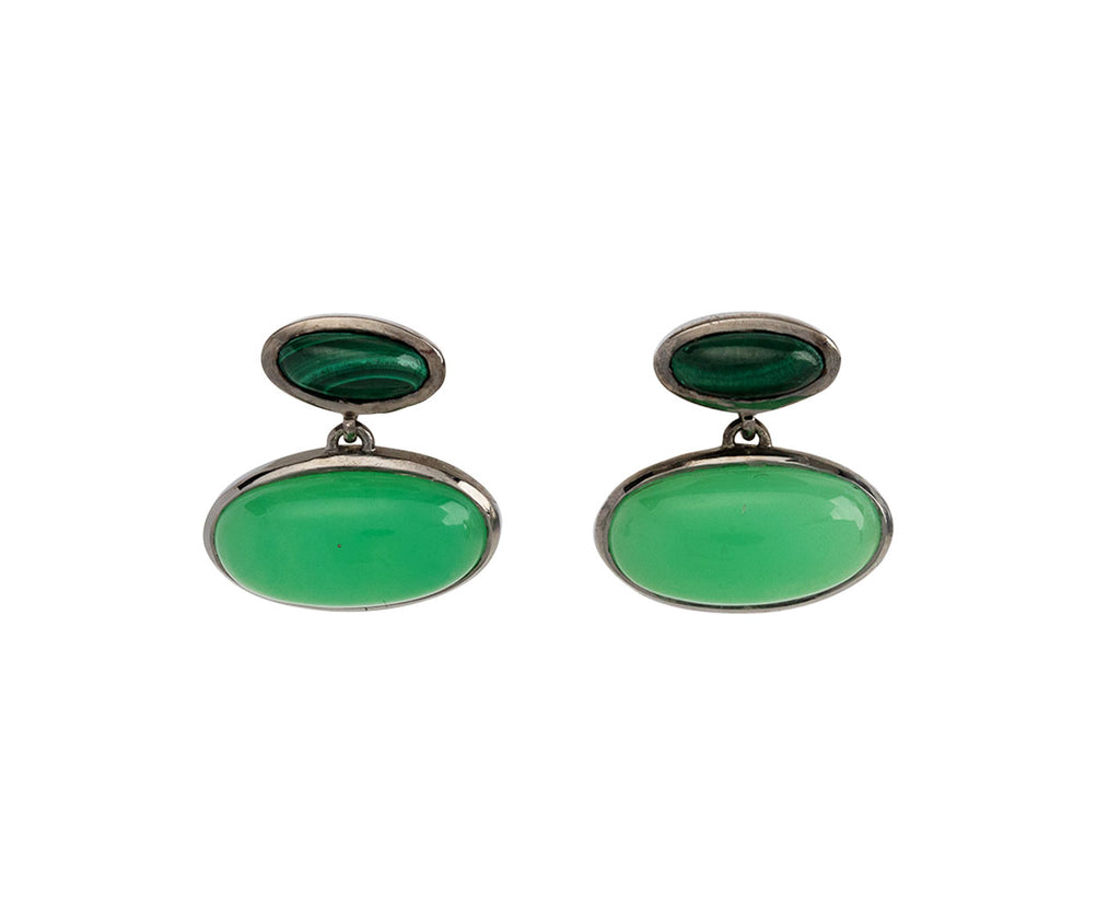 Malachite and Chrysoprase Orbit Earrings - TWISTonline