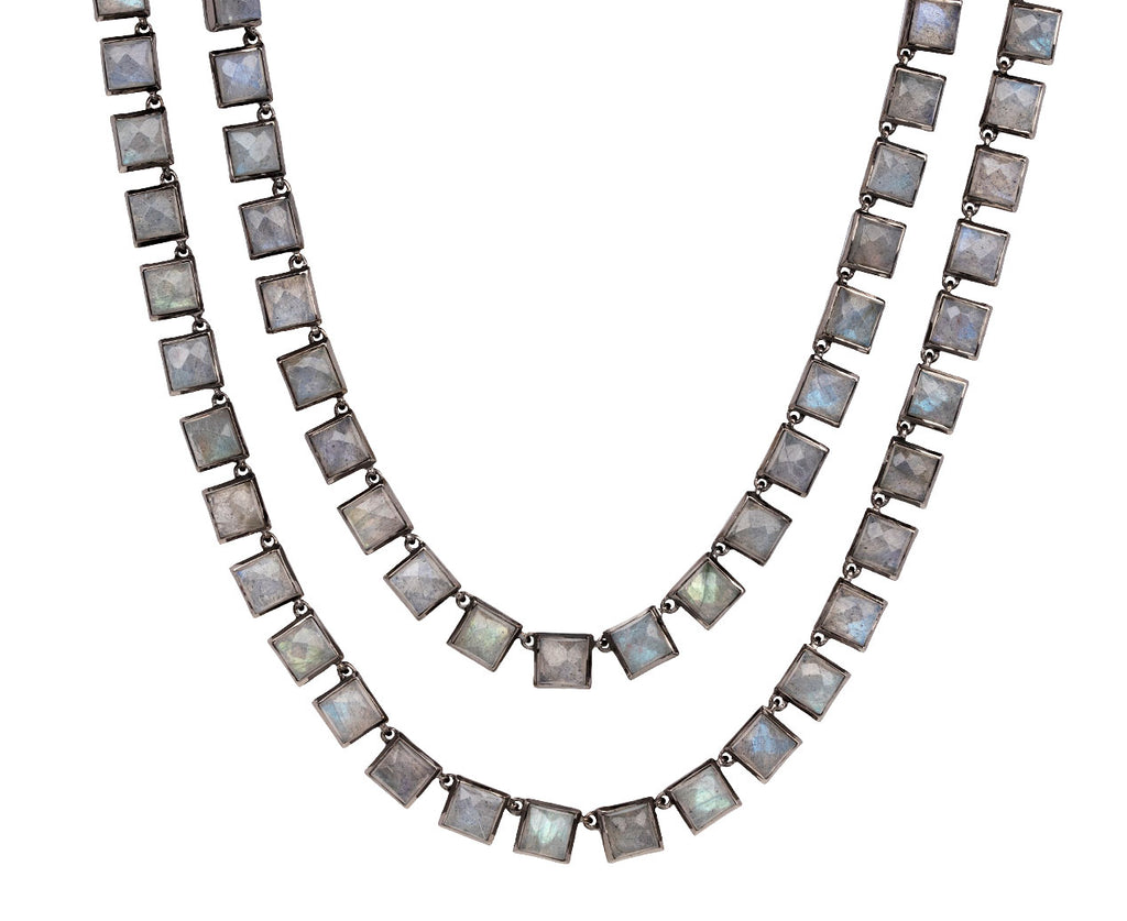 Nak Armstrong Nakard Labradorite Opera Tile Mosaic Necklace Wrapped
