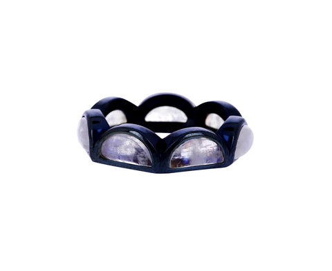 Rainbow Moonstone Scallop Band - TWISTonline