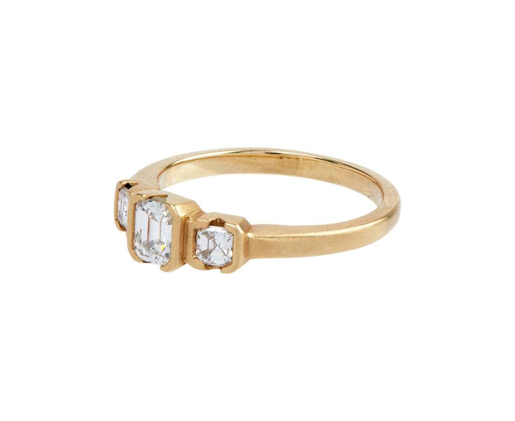 Rebecca Overmann Triple Diamond Ravine Ring Side View
