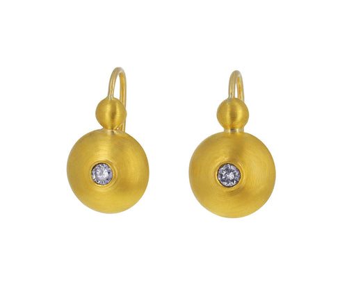 Small Diamond Bulla Hook Earrings